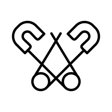 Safety Pins Vector Icon Design