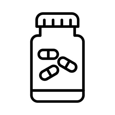 Pills Bottle Vector Icon Design