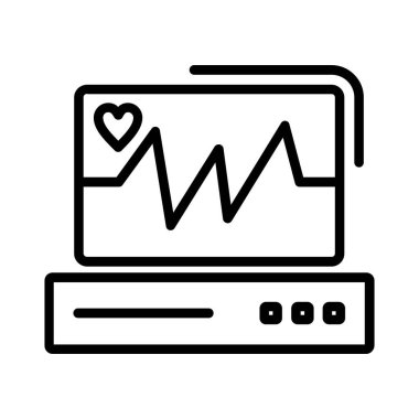 ECG Monitor Vector Icon Design