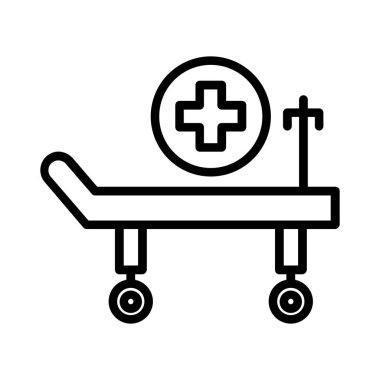Hospital Bed Vector Icon Design