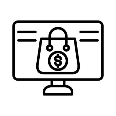 On Line Shopping Vector Icon Design