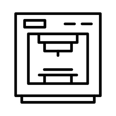 3d Printer Vector Icon Design