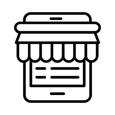 On Line Shop Vector Icon Design