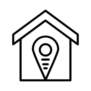 Accomodation Pin Point Vector Icon Design