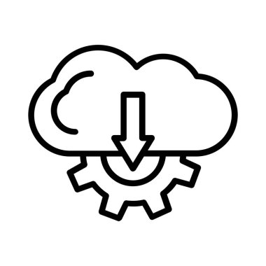 Cloud Downloading Vector Icon Design