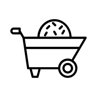 Wheelbarrow Vector Icon Design