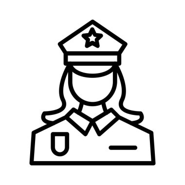 Police Woman Vector Icon Design