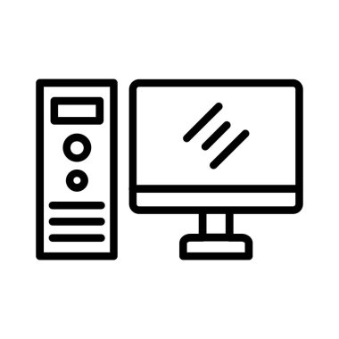 Desktop Computer Vector Icon Design