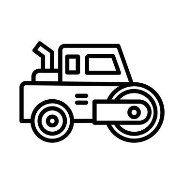 Road Roller Vector Icon Design
