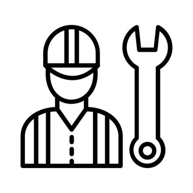 Construction Worker Vector Icon Design