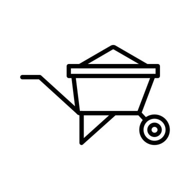 Wheelbarrow Vector Icon Design