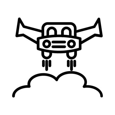 Flying Car Vector Icon Design