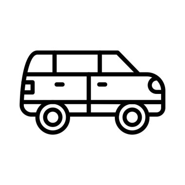 Mini Van Vector Icon Design