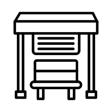 Bus Stop Vector Icon Design