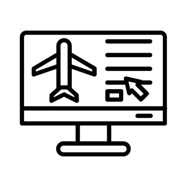 On Line Booking Vector Icon Design
