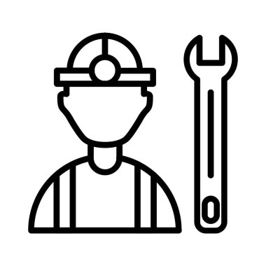 Construction Worker Vector Icon Design