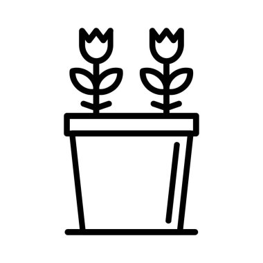 Plant Pot Vector Icon Design