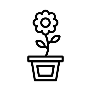 Flower Pot Vector Icon Design
