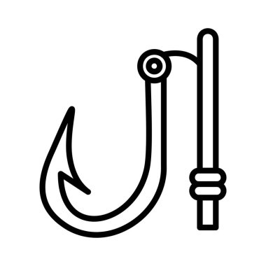 Balık Kancası Vektör Simgesi Tasarımı