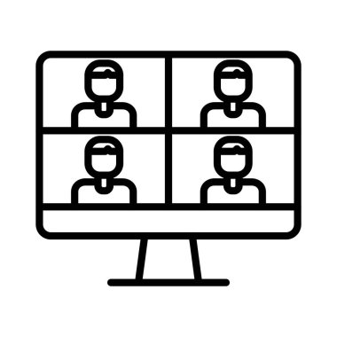 Video konferansı Vektör Simgesi Tasarımı