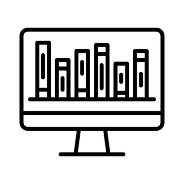 Satır Kütüphanesinde Vektör Simgesi Tasarımı