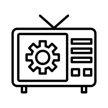 TV Onarım Vektörü Simgesi Tasarımı