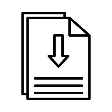 Dosya İndirme Vektörü Simgesi Tasarımı