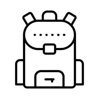 Okul Çantası Vektör Simgesi Tasarımı