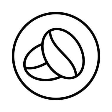 Kahve Fasulyesi Vektör Simgesi Tasarımı