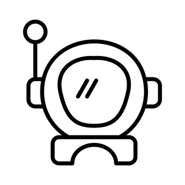 Astronot Miğfer Vektör Simgesi Tasarımı