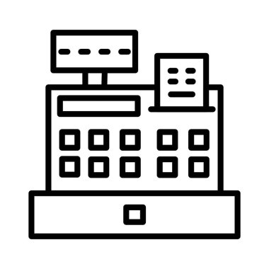 Kasiyer Makine Vektör Simgesi Tasarımı