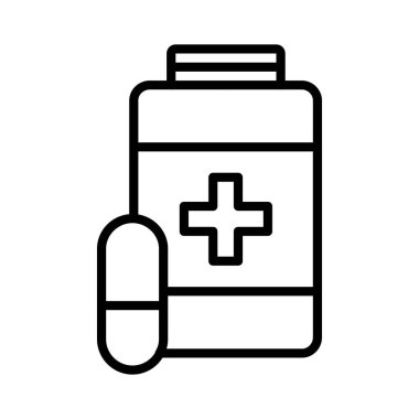 İlaç Şişesi Vektör Simgesi Tasarımı