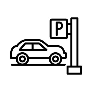 Car Parking Vector Icon Design