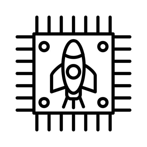 Rocket Chip Vector Icon Design — Stock Vector