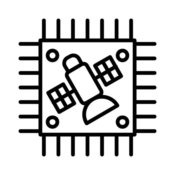 Satélite Chip Vector Ícone Design — Vetor de Stock
