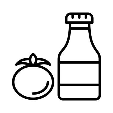 Domates Sosu Vektör Simgesi Tasarımı