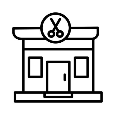 Berber Dükkanı Vektör Simgesi Tasarımı