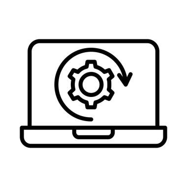 Mekanik Süreç Vektör Simgesi Tasarımı