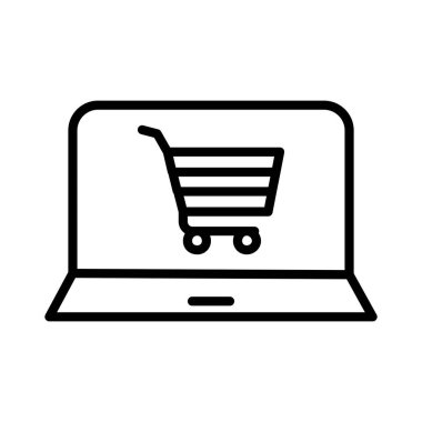 On Line Shopping Vector Icon Design