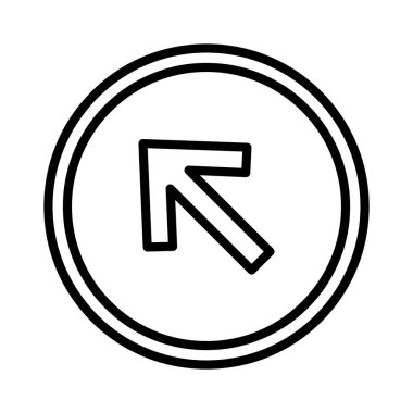 Yukarı Sol Ok Vektör Simgesi Tasarımı