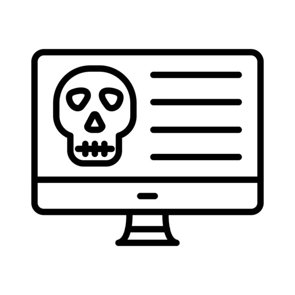 Line Skull Vector Icon Ontwerp — Stockvector