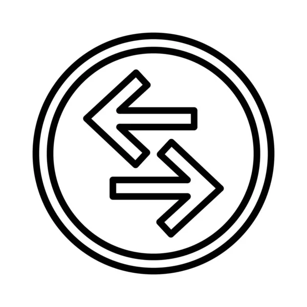 Left Right Arrow Vector Icon Design — Stock Vector