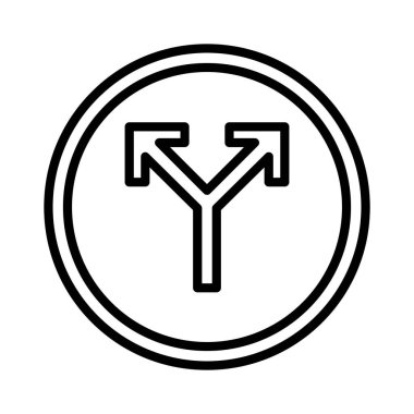 Yol Kesişim Oku Vektör Simgesi Tasarımı