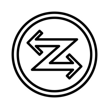 Zigzag Ok Vektör Simgesi Tasarımı