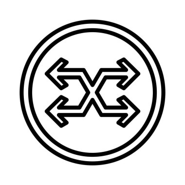 Çapraz Sembol Oku Vektör Simgesi Tasarımı