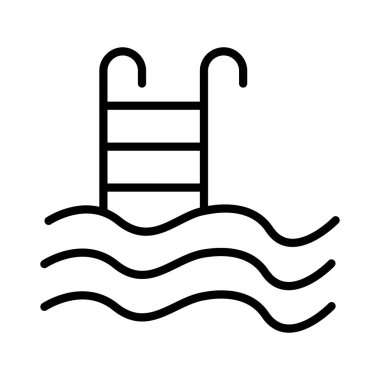 Swimming Pool Vector Icon Design