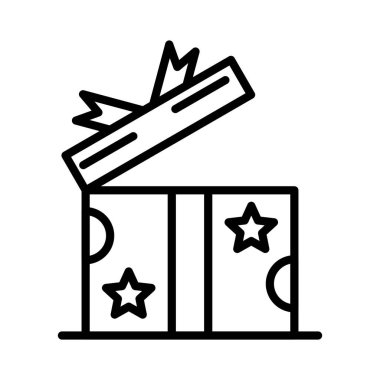 Hediye Kutusu Vektör Simgesi Tasarımı Aç