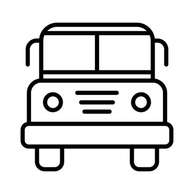 Okul Otobüsü Vektör Simgesi Tasarımı