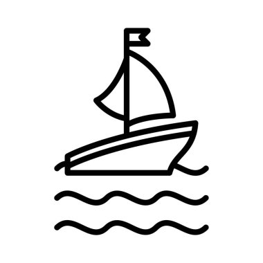 Feribot Vektör Simgesi Tasarımı