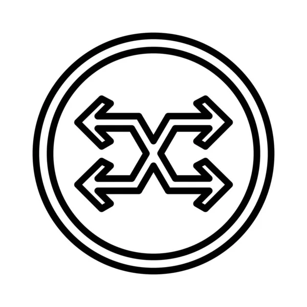 Cruz Símbolo Seta Vector Ícone Design — Vetor de Stock